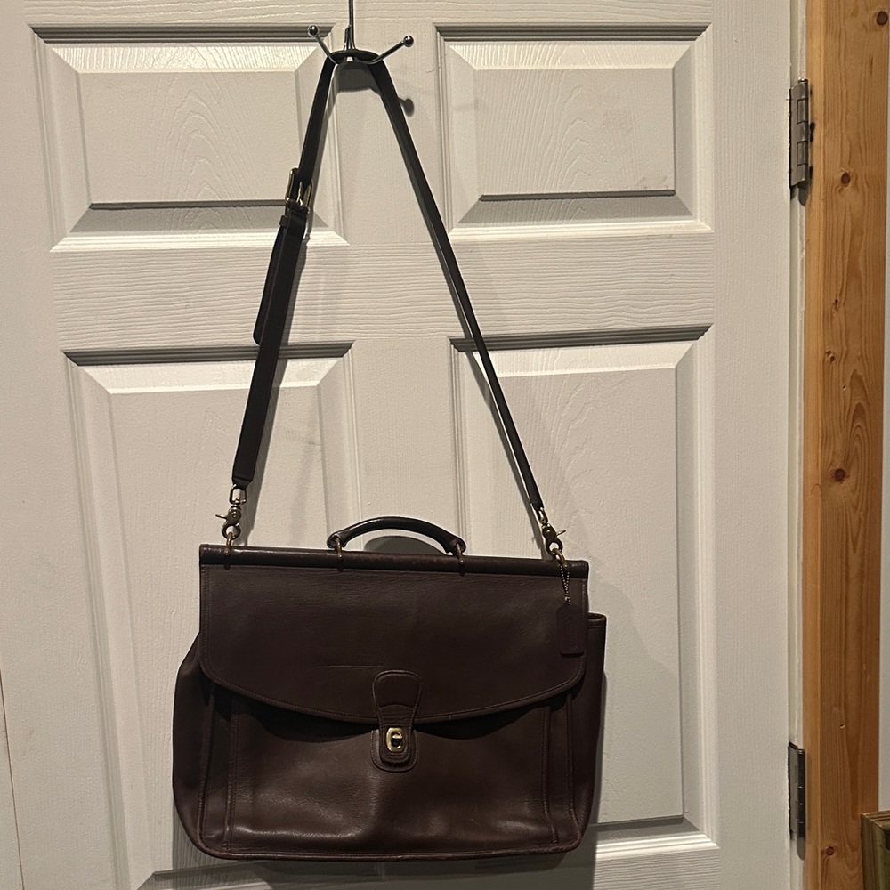 Coach 5266 Vintage Beekman Chocolate Brown Leather Briefcase Unisex